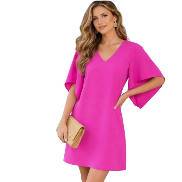 Anna Cate Dresses & Skirts - Anna Cate Blair Short Dress XL Beet Pink Flutter Sleeve Shift NWT MSRP $208